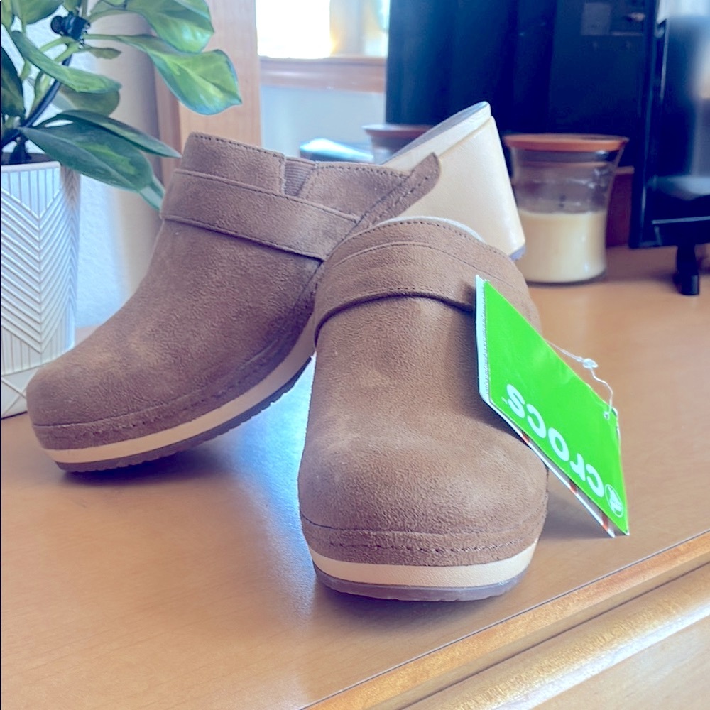 Brown Suede Clogs